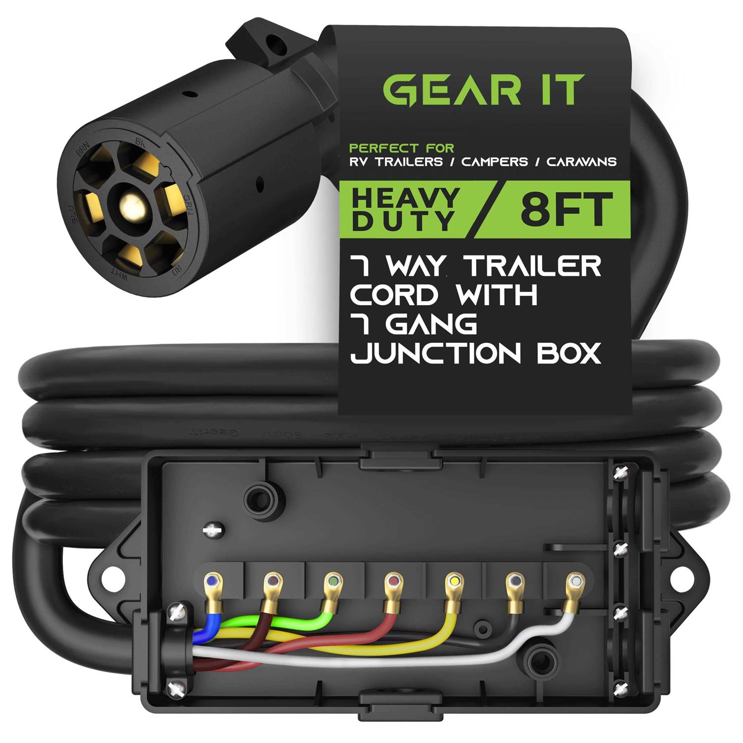 Gearit 50-Amp Generator Extension Cord Inline Nema 14-50P to SS2-50R Twist Lock Connector STW 6/3+8/1 AWG 125/250v for 50A Power Inlet Box - Zenithce
