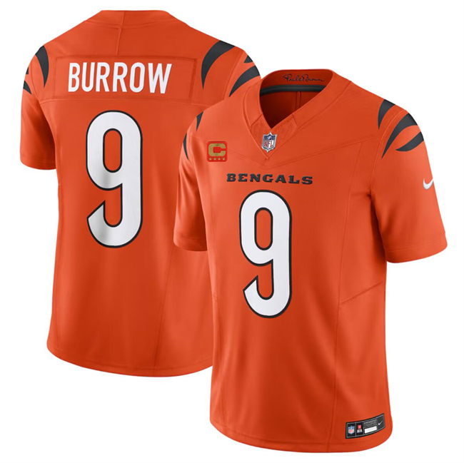 Cincinnati Bengals #9 Joe Burrow Orange 2024 F.U.S.E With 4-Star C Patch Vapor Untouchable Limited Stitched Jersey - Zenithce