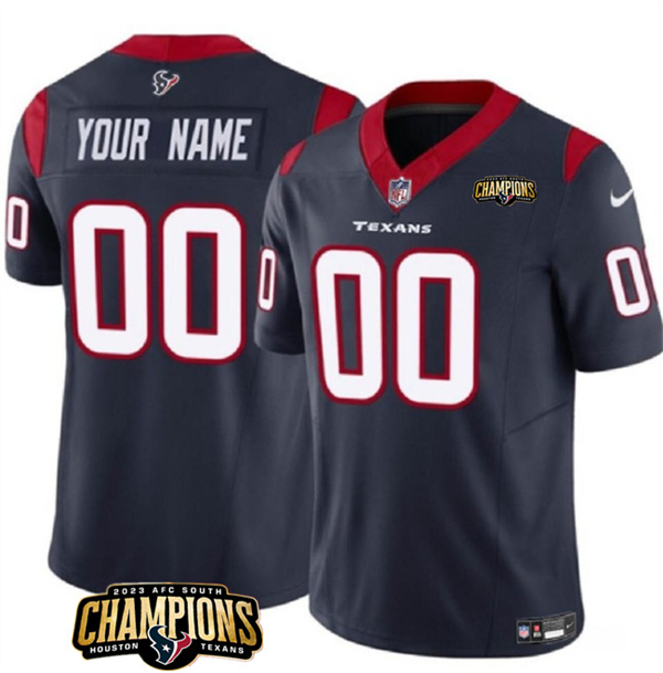 Houston Texans Custom Navy 2023 F.U.S.E. AFC South Champions Patch Vapor Limited Stitched Jersey - Zenithce