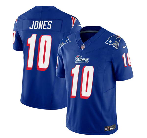 New England Patriots #10 Mac Jones Blue 2023 F.U.S.E. Vapor Limited Stitched Jersey - Zenithce