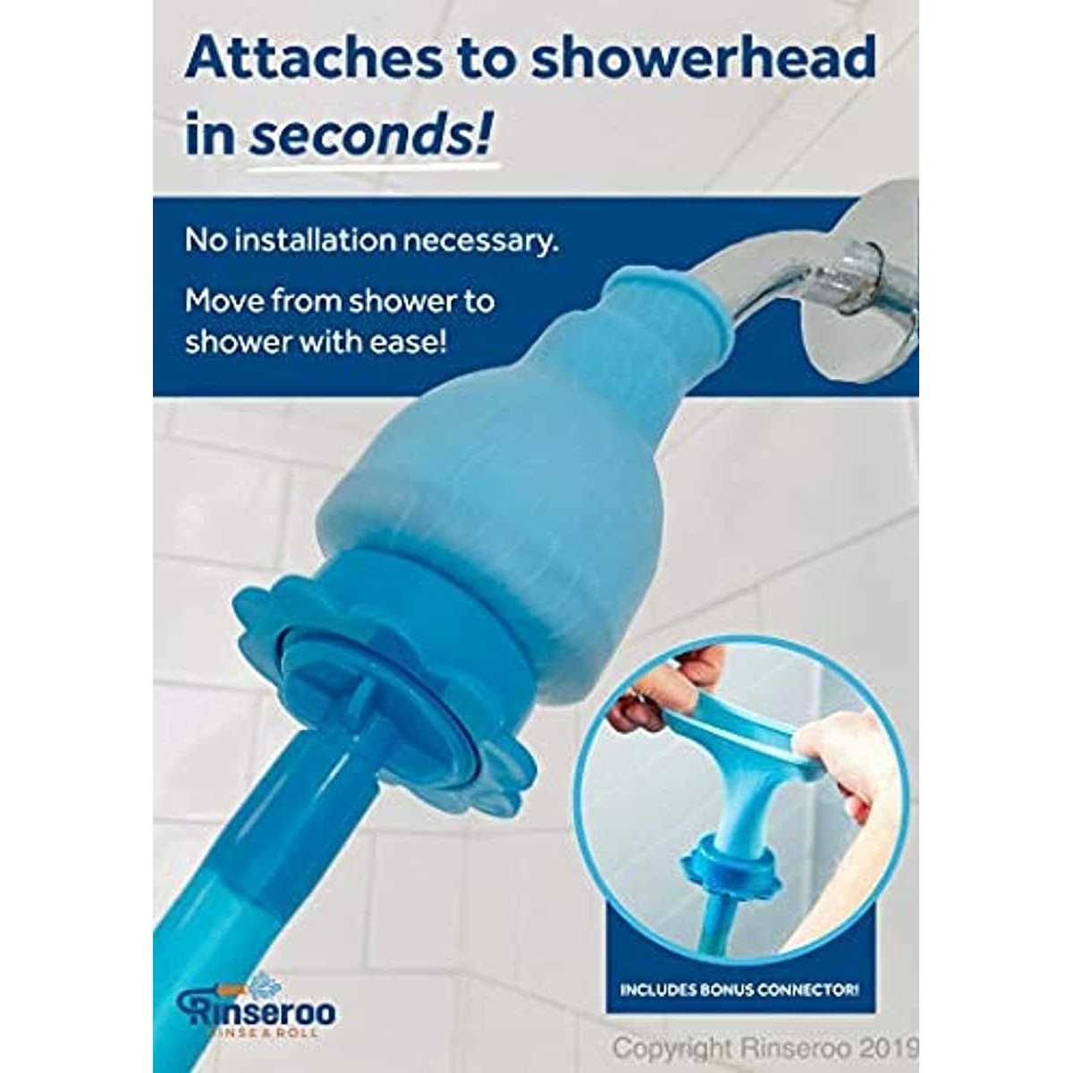 Rinseroo Bathtub Faucet Sprayer Attachment. Slip-On Dog Shower Hose Adapter. No-Install Pet Showerhead Attaches to Tub Spout 5 Foot Hose - Zenithce