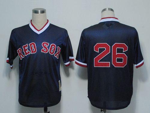 Mitchell And Ness 1991 Red Sox #26 Wade Boggs Dark Blue Stitched Throwback Jersey - Zenithce