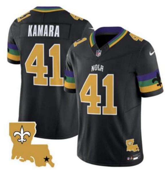 New Orleans Saints #41 Alvin Kamara Black 2024 F.U.S.E. Vapor Limited Stitched Jersey - Zenithce