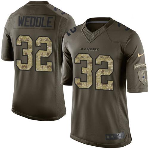 Ravens #32 Eric Weddle Green Stitched Limited Salute To Service Nike Jersey - Zenithce