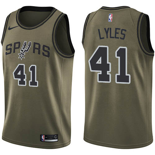Spurs #41 Trey Lyles Green Swingman Salute to Service Jersey - Zenithce