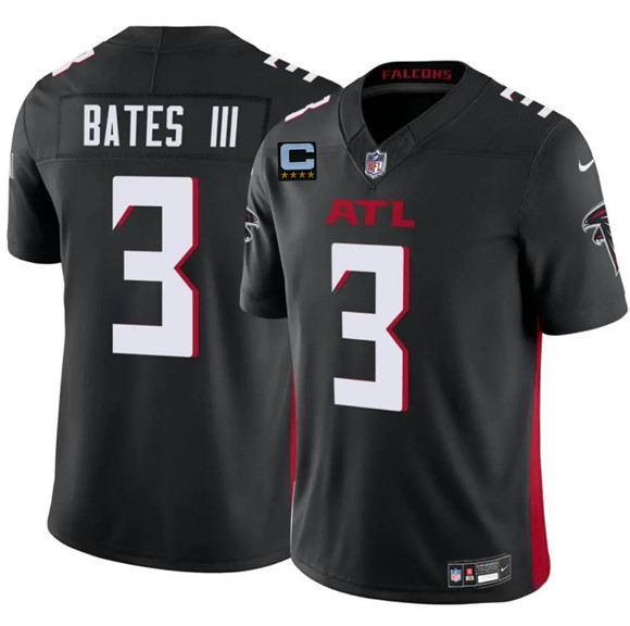 Atlanta Falcons #3 Jesse Bates III Black 2025 F.U.S.E With 4-Star C Patch Vapor Untouchable Limited Stitched Jersey - Zenithce