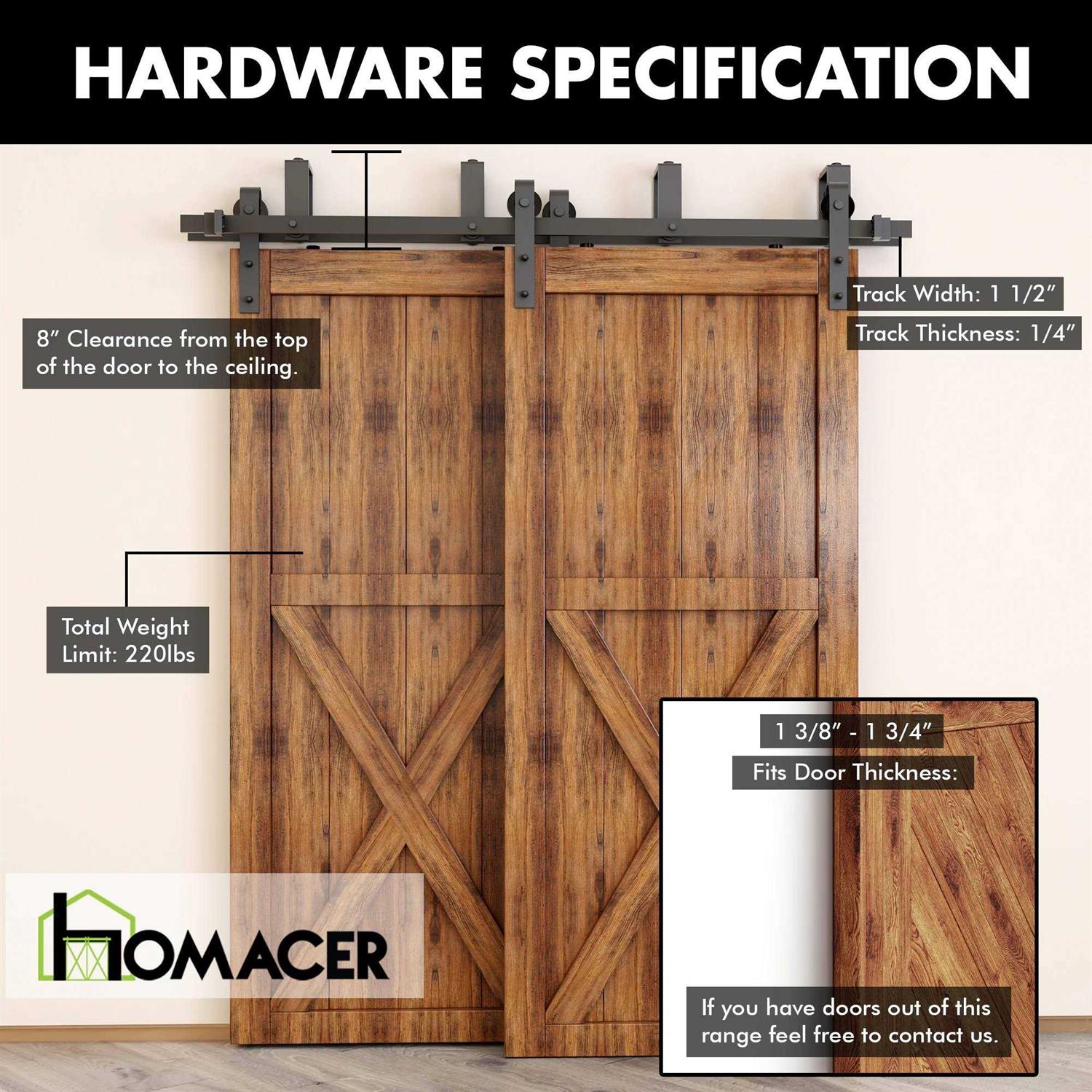 HOMACER 84-in Unfinished Pine Wood Single Barn Door YT1TGH - Zenithce