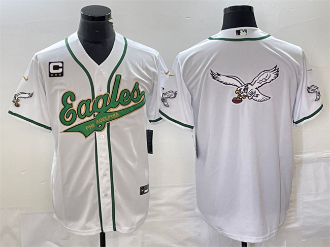 Philadelphia Eagles White Gold Team Big Logo With C Patch Cool Base Stitched Jersey - Zenithce