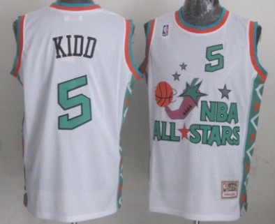 1996 All-Star #5 Jason Kidd White Swingman Throwback Jersey - Zenithce