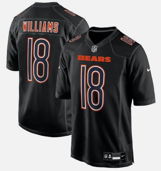 Chicago Bears #18 Caleb Williams Black Fashion Stitched Game Jersey - Zenithce