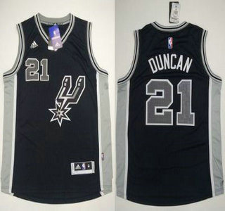San Antonio Spurs #21 Tim Duncan Revolution 30 Swingman 2015-16 New Black Jersey - Zenithce