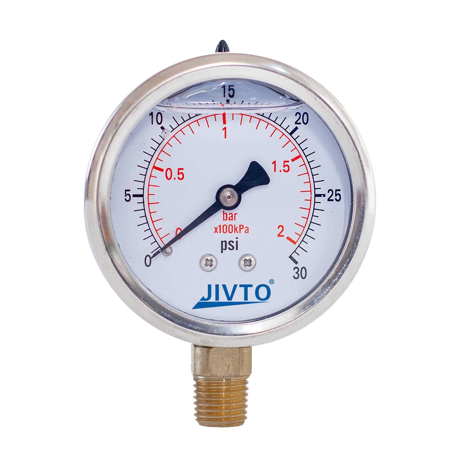 Measureman 2-1/2inch Dial Size Filled Pressure Gauge - Zenithce