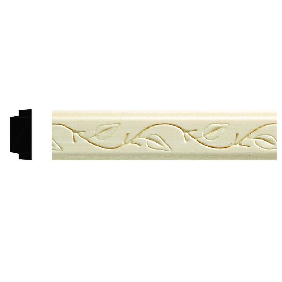 Ornamental Mouldings 1159-6 3/8 in. x 1-1/4 in. x 72 in. White Hardwood Embossed Bead Trim Moulding - Zenithce