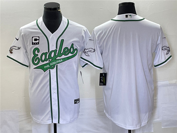 Philadelphia Eagles Blank White With C Patch Cool Base Stitched Jersey - Zenithce