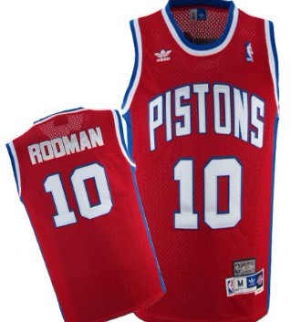 Detroit Pistons #10 Dennis Rodman Red Swingman Throwback Jersey - Zenithce