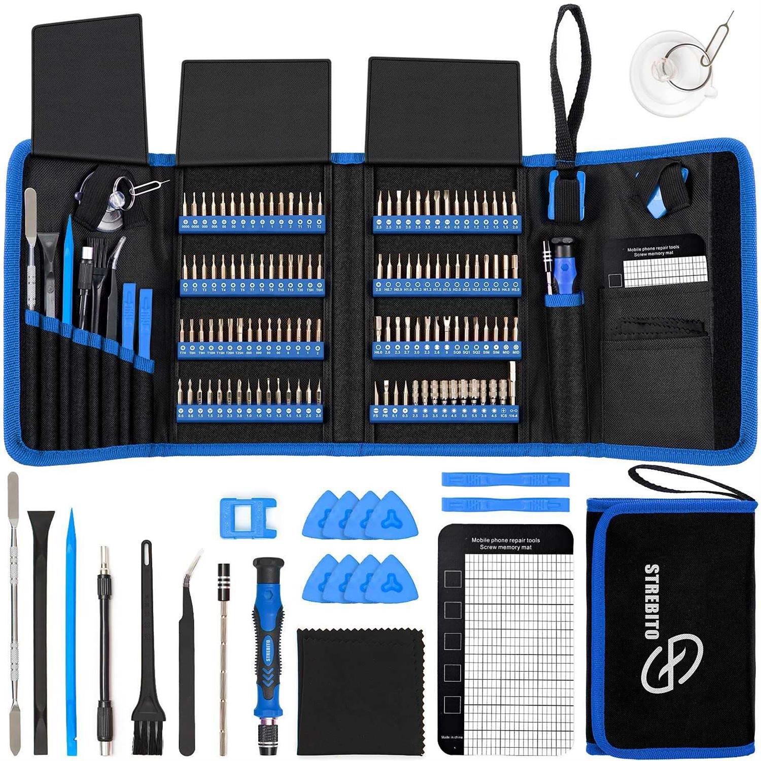 Strebito Screwdriver Sets 142-piece Electronics Precision Screwdriver with 120 Bits Magnetic Repair Tool Kit for iPhone - Zenithce