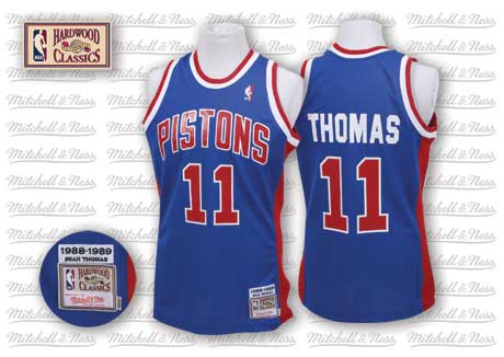 Detroit Pistons #11 Isiah Thomas Blue Swingman Throwback Jersey - Zenithce