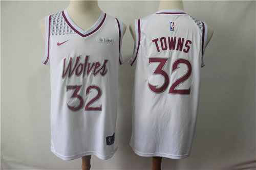 Minnesota Timberwolves #32 Karl-Anthony Towns White 2019 Swingman Earned Edition Jersey - Zenithce
