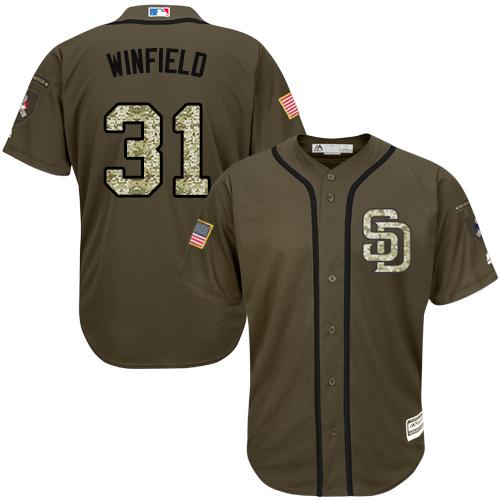 Padres #31 Dave Winfield Green Salute To Service Stitched Jersey - Zenithce