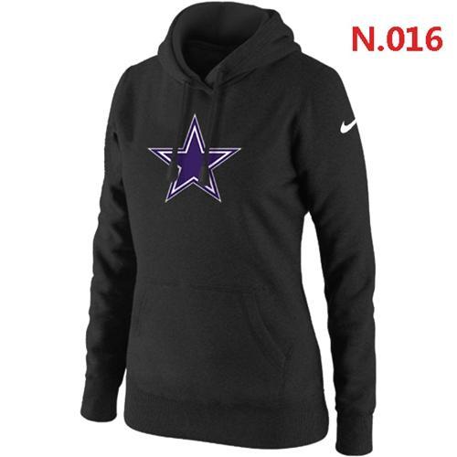 Women's Dallas Cowboys Logo Pullover Hoodie Black - Zenithce