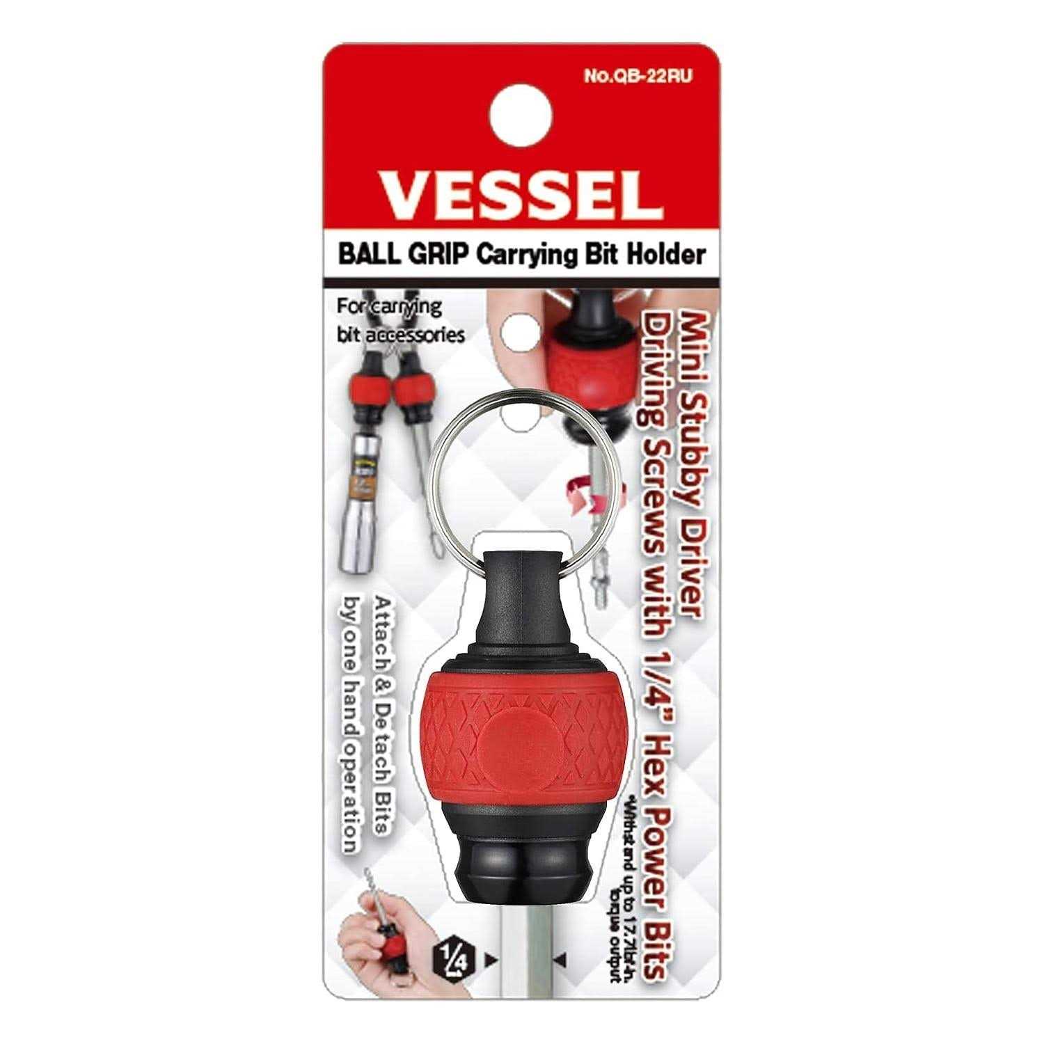 Vessel Ball Grip Carrying Bit Holder QB22RU - Zenithce