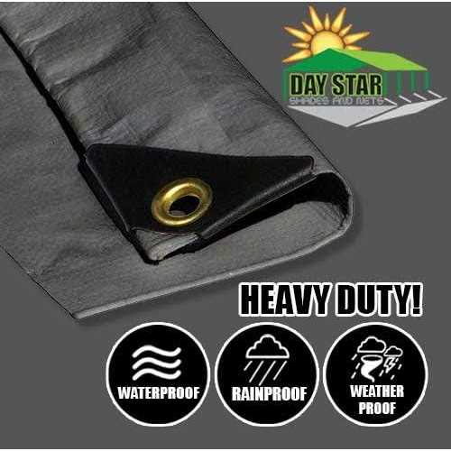 PTM Extra Heavy Duty 12 mil Silver Tarp 3 Ply Coated Reinforced Canopy 6 oz 3 Layer - Zenithce