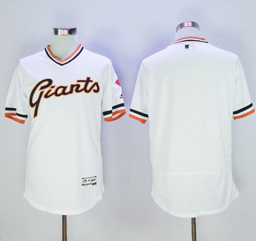 Giants Blank White Flexbase Authentic Collection Cooperstown Stitched Jersey - Zenithce