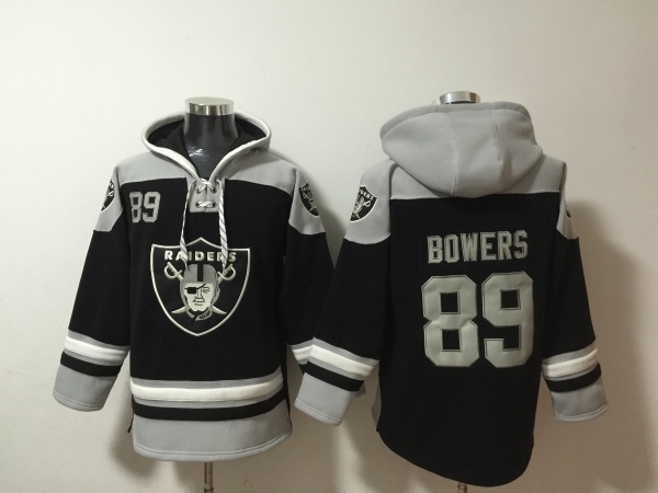 Las Vegas Raiders #89 Brock Bowers Black Ageless Must-Have Lace-Up Pullover Hoodie - Zenithce