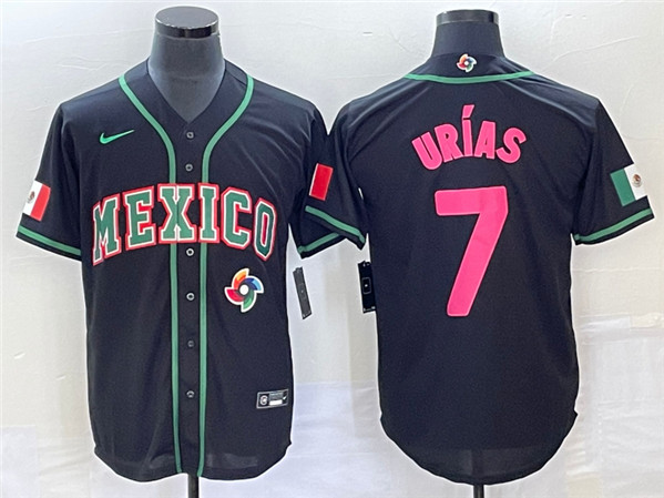 Mexico #7 Julio Urías 2023 Black World With Patch Classic Stitched Jersey - Zenithce