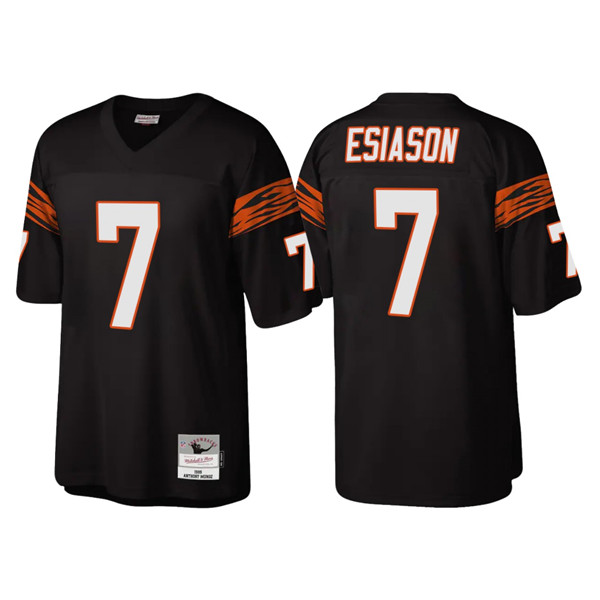 Cincinnati Bengals #7 Boomer Esiason Black Throwback Legacy Stitched Jersey - Zenithce