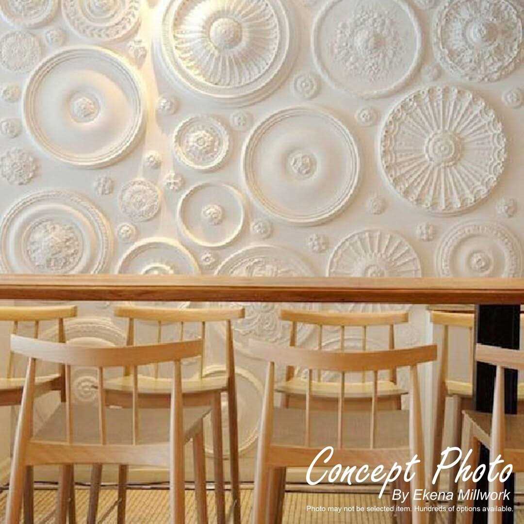 Ekena Millwork CM18RO Rose Ceiling Medallion 18OD x 3 1/2ID x 1 1/2P - Zenithce