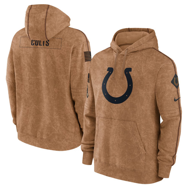 Indianapolis Colts 2023 Brown Salute To Service Pullover Hoodie - Zenithce