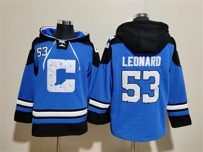 Indianapolis Colts #53 Shaquille Leonard Blue Ageless Must-Have Lace-Up Pullover Hoodie - Zenithce