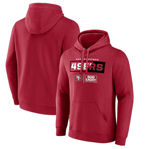 San Francisco 49ers Scarlet X Bud Light Pullover Hoodie - Zenithce