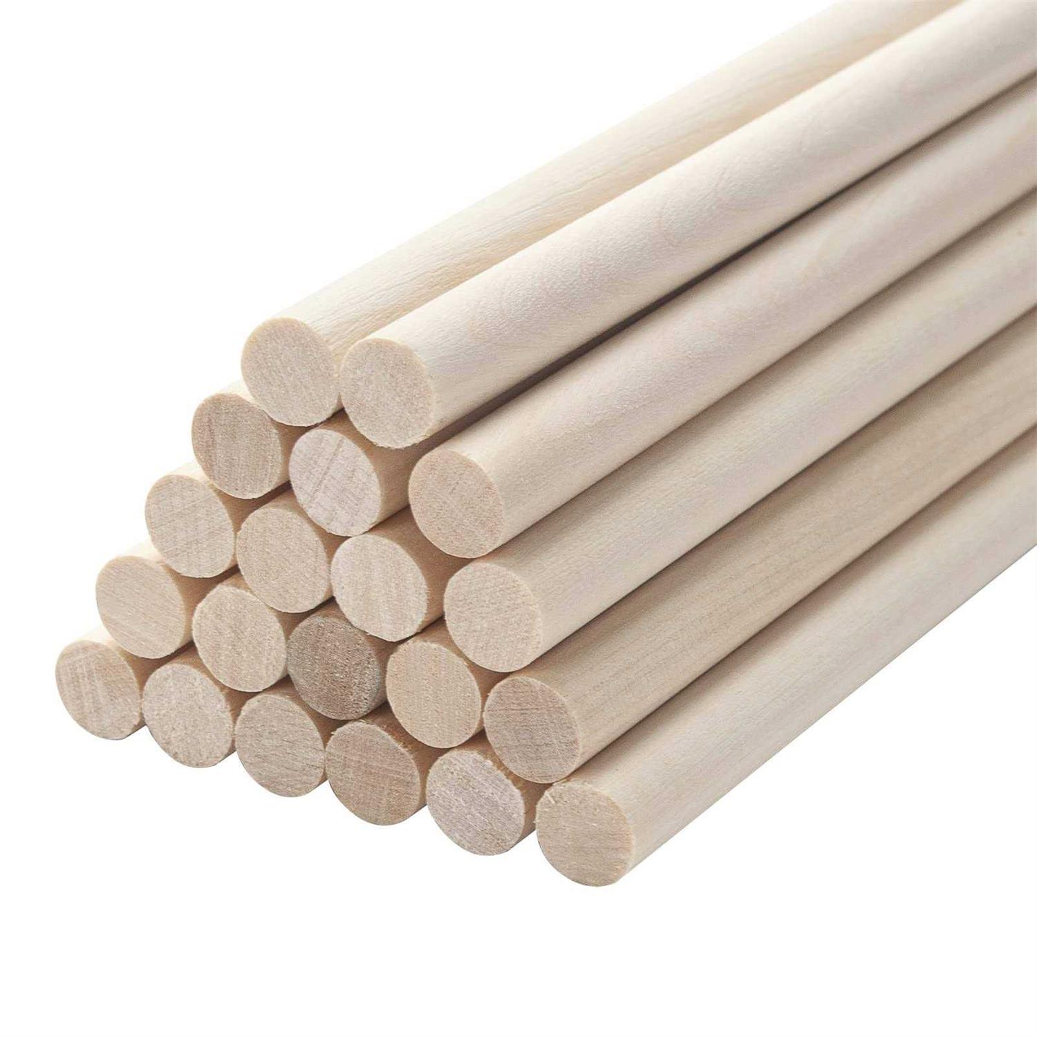 Wooden Dowel Dods Wood Dowels 12 Round Wooden Sticks For Crafts, Macrame Dowel, Unfinished Hardwood Sticks For Arts And Diyers - Zenithce