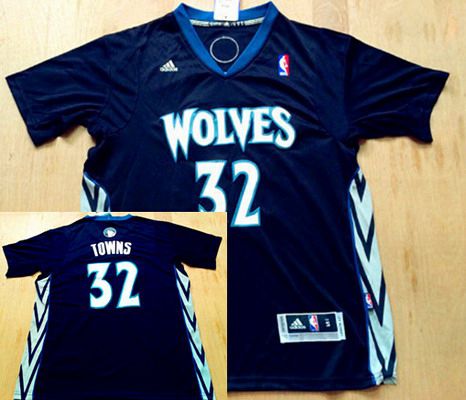 Minnesota Timberwolves #32 Karl-Anthony Towns Revolution 30 Swingman Black Short-Sleeved Jersey - Zenithce
