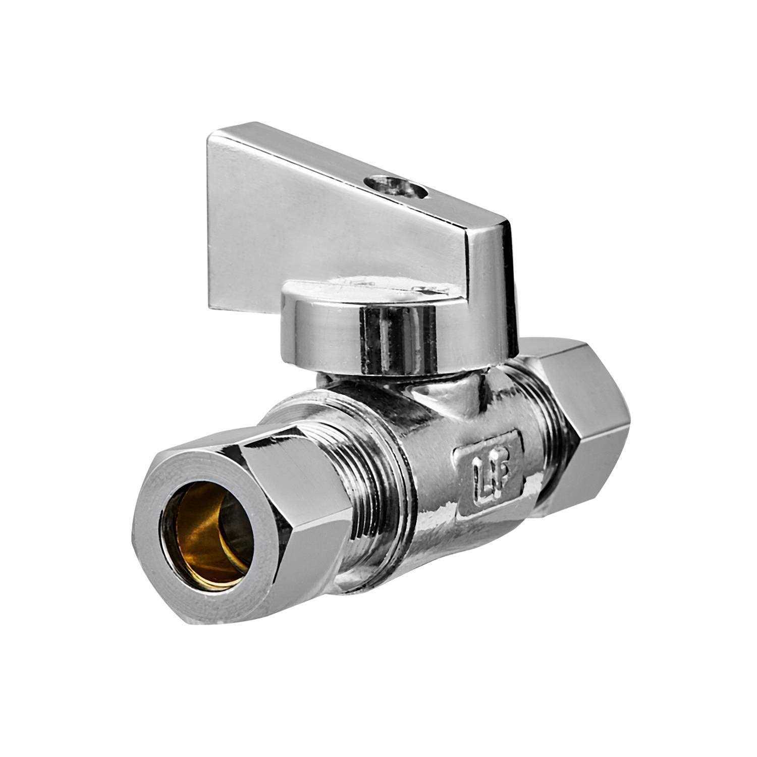 Minimprover 2 Pack Premium Brass 1/4 Compression x 1/4 Compression Angle Valve Quarter Turn Water Straight Angle Valve - Zenithce