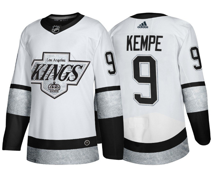 Los Angeles Kings #9 Adrian Kempe White Throwback Stitched Jersey - Zenithce