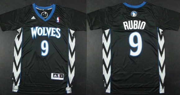 Minnesota Timberwolves #9 Ricky Rubio Revolution 30 Swingman 2014 Black Jersey - Zenithce