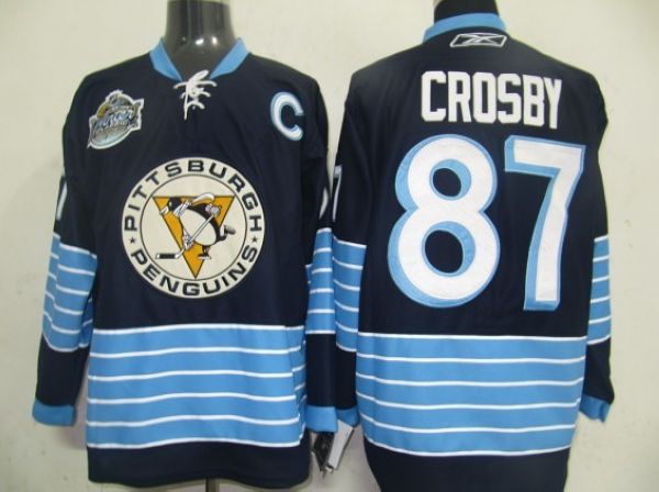 Penguins #87 Sidney Crosby Stitched Dark Blue 2011 Winter Classic Vintage Jersey - Zenithce