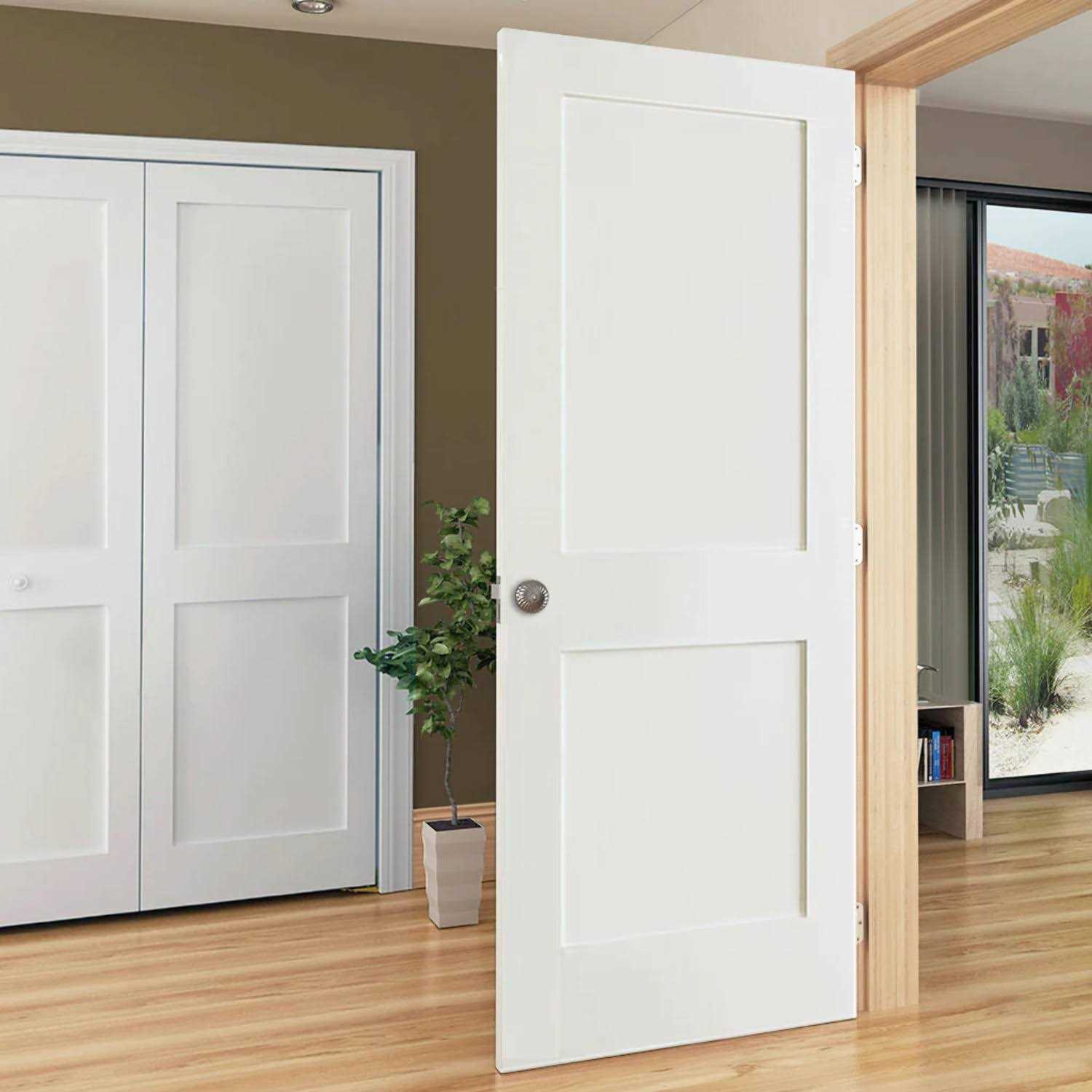 Kimberly Bay 80 in. White 1+2 Panel Shaker Solid Core Pine Interior Door Slab - Zenithce