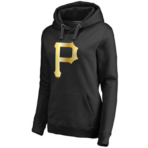 Women's Pittsburgh Pirates Gold Collection Pullover Hoodie Black - Zenithce