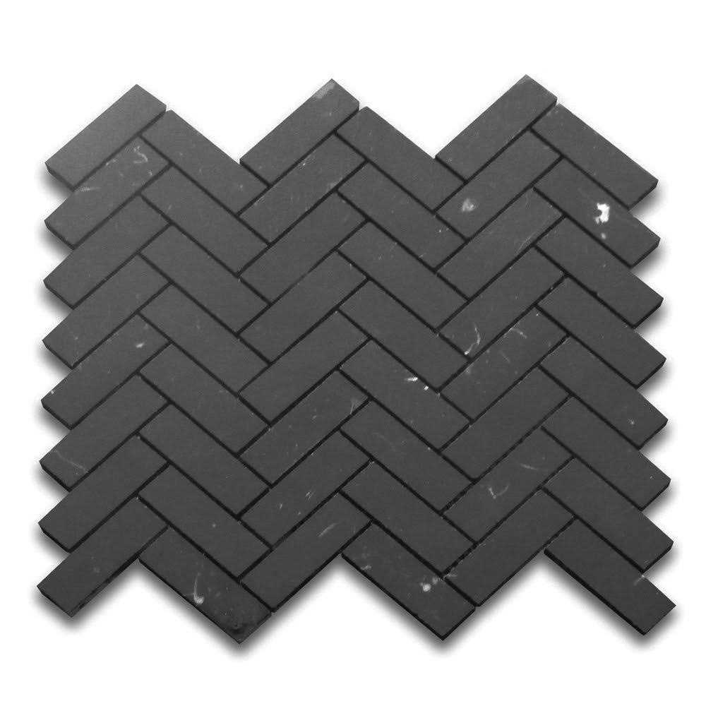 Marble Online Bardiglio Gray Marble Herringbone Mosaic Tile - Zenithce