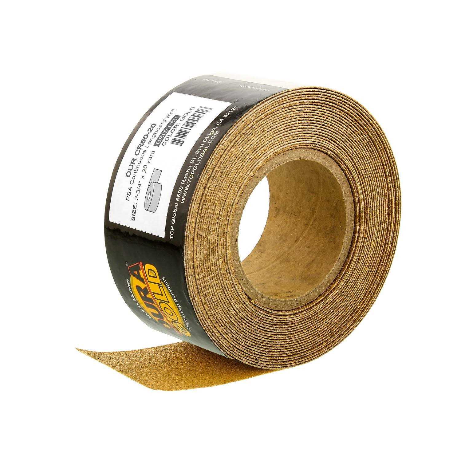 Dura-Gold Premium Grit Gold Longboard Continuous Sandpaper Roll - Zenithce