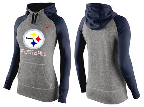 Women's Nike Pittsburgh Steelers Performance Hoodie Grey   Dark Blue_1 - Zenithce