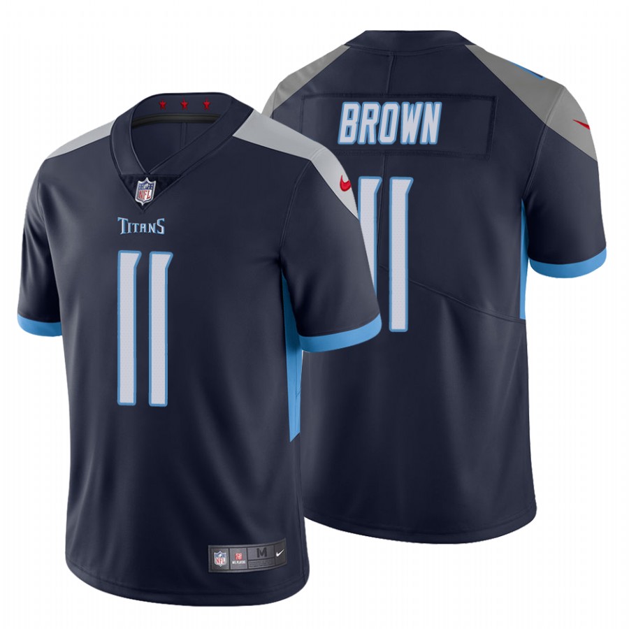 Titans #11 A.J. Brown Navy Vapor Untouchable Limited Stitched Jersey - Zenithce