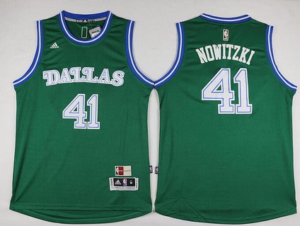 Dallas Mavericks #41 Dirk Nowitzki Revolution 30 Swingman 2015-16 Green Jersey - Zenithce
