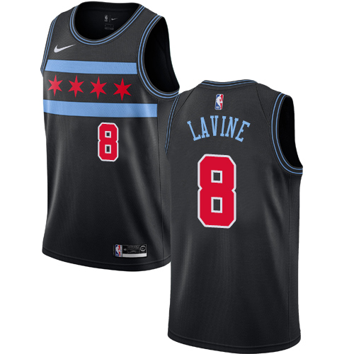 Chicago Bulls #8 Zach LaVine Bulls City Edition Authentic Black Jersey - Zenithce