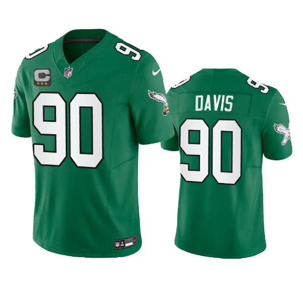 Philadelphia Eagles #90 Jordan Davis Green 2023 F.U.S.E. With C Patch Vapor Untouchable Stitched Jersey - Zenithce