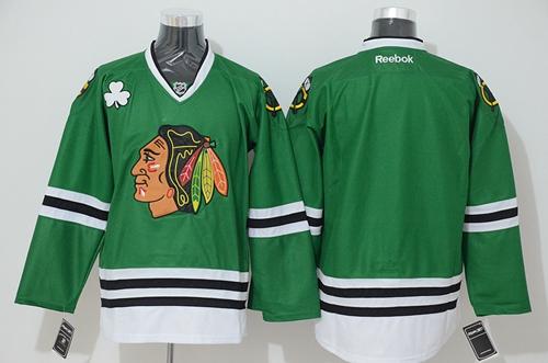 Blackhawks Stitched Blank Green Jersey - Zenithce